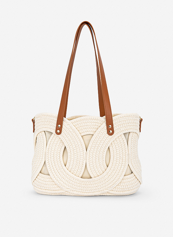 Woven Drawstring Tote Bag