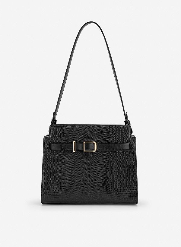 Reptile Texture Clasp Bag