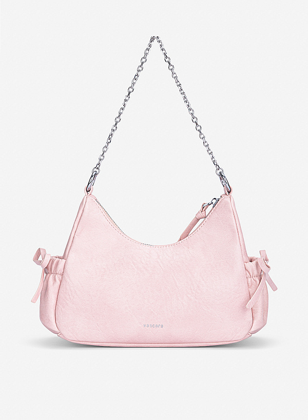 Bow & Metal Chain Shoulder Bag