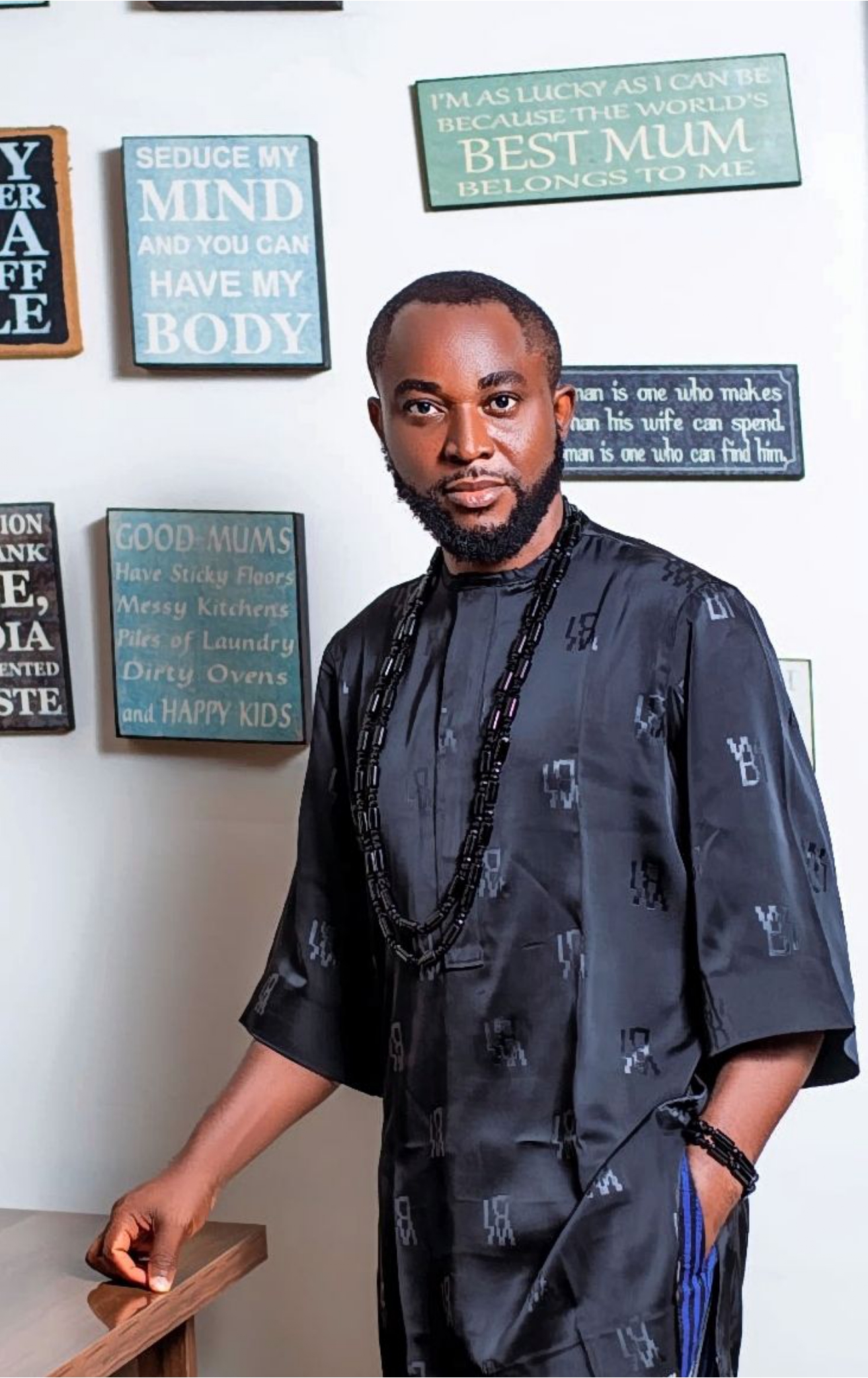 Black Print Kaftan