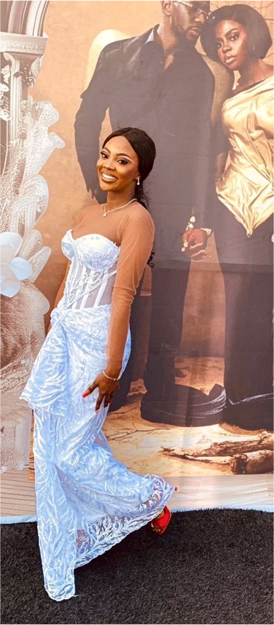 Light Blue Lace Off-Shoulder Dress