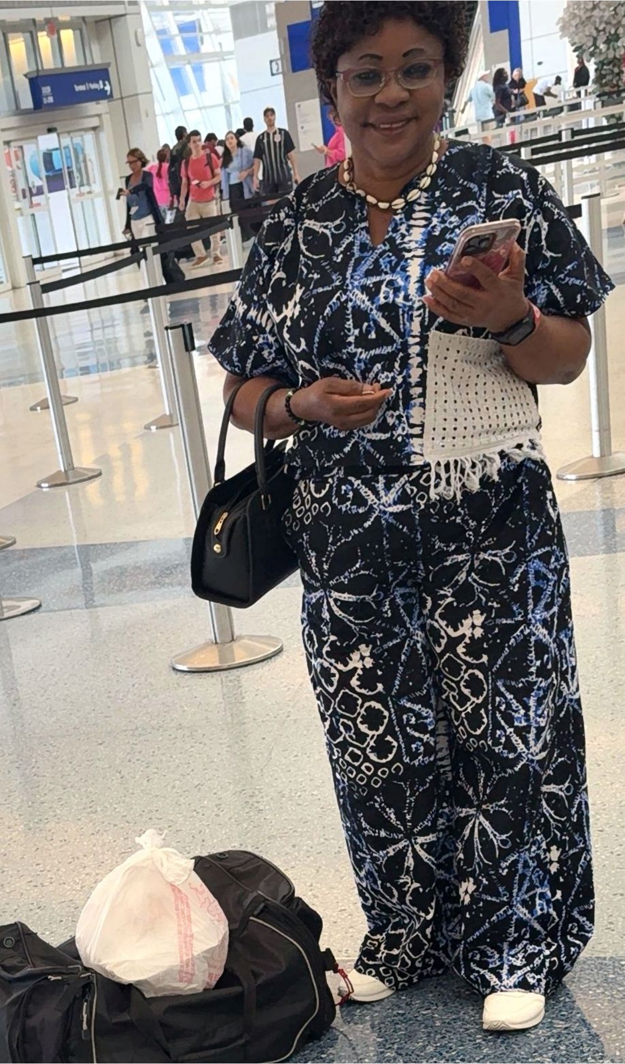 Navy Batik Print Jumpsuit
