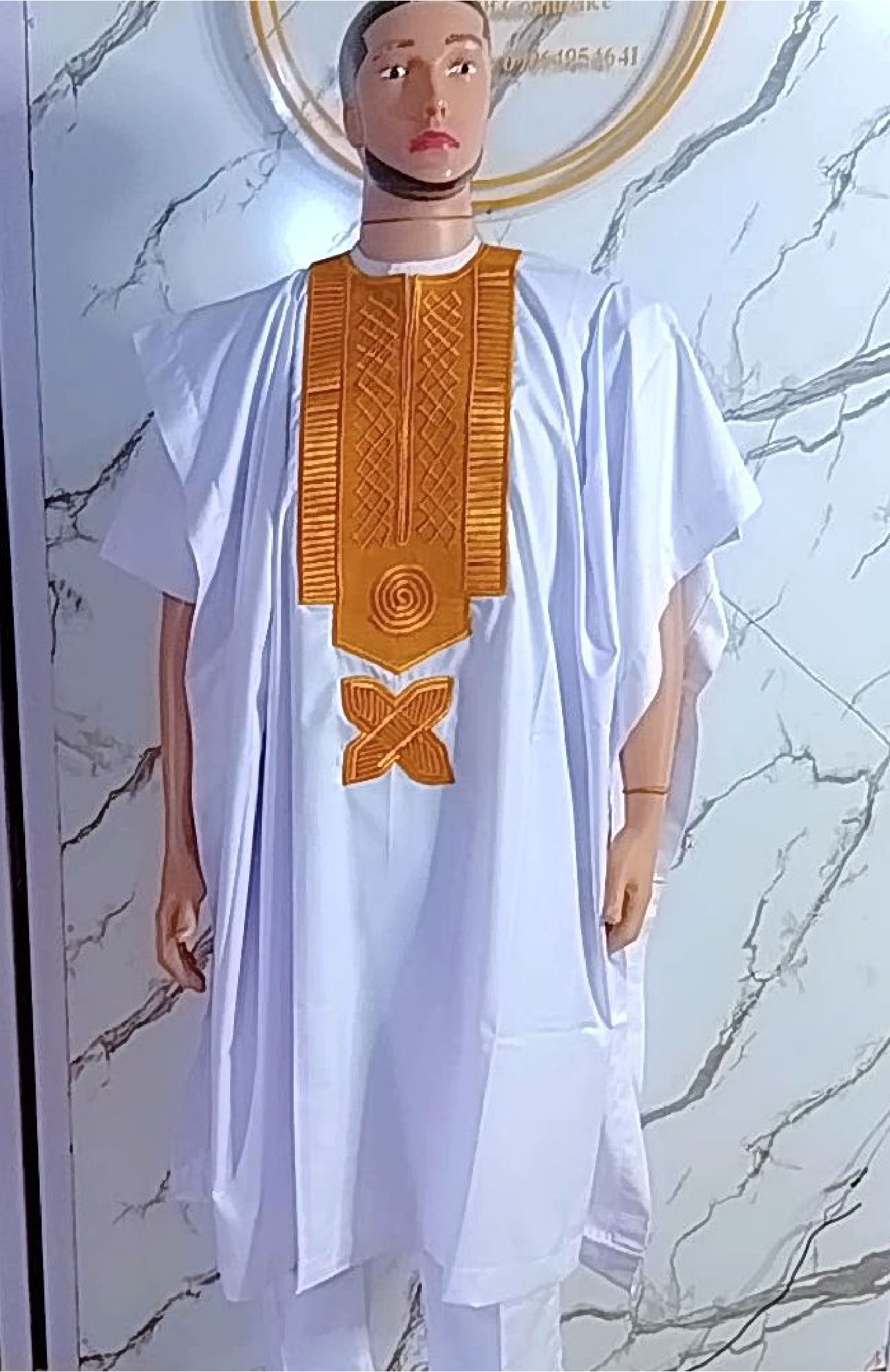 White Agbada with Gold Trim (Alt)