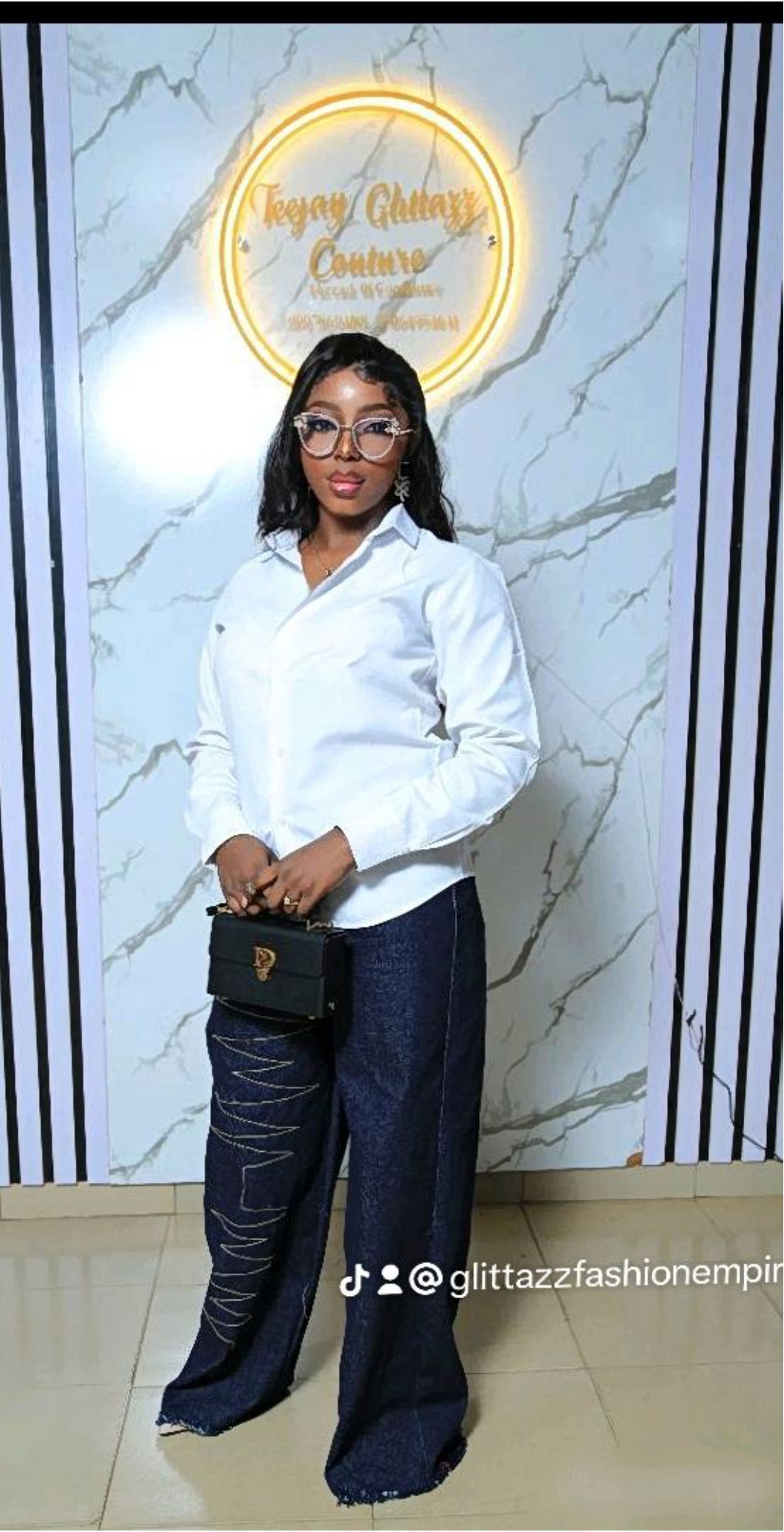 White Shirt & Wide-Leg Trousers